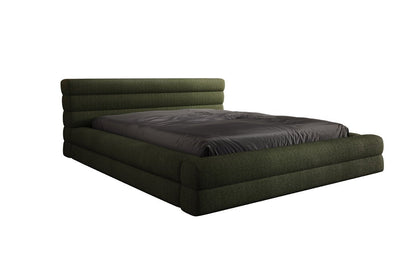Designer Luxusbetten24 Velana Bouclé Polsterbett 120×200 mit Hellgrau
