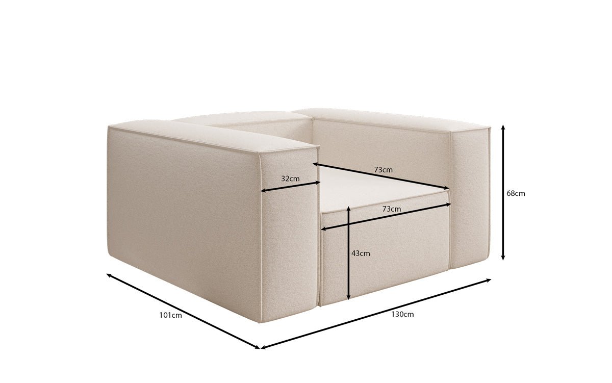 Luxusbetten24 Lesley Designer Sofa‑Sessel aus Strukturstoff für Wohnbereich