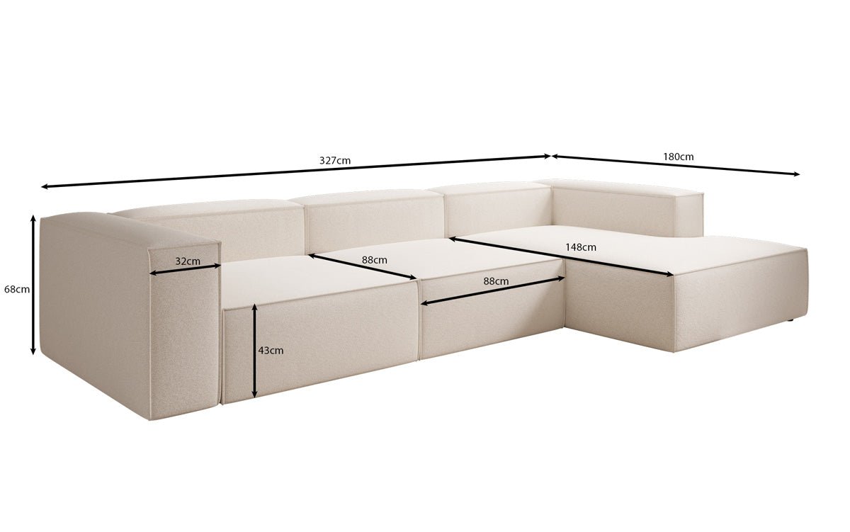 Luxusbetten24 Lesley L Designer Sofa aus Strukturstoff