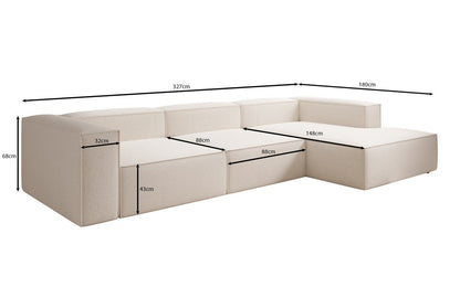 Luxusbetten24 Lesley L Designer Sofa aus Strukturstoff
