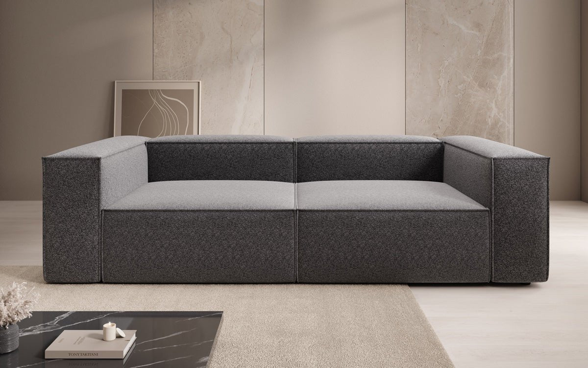 Luxusbetten24 Lesley Designer 3‑Sitzer Sofa Strukturstoff Modern Wohnzimmer