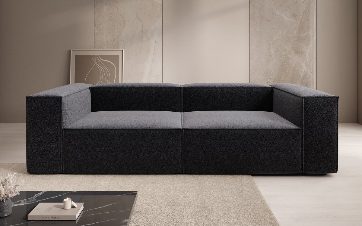 Luxusbetten24 Lesley Designer 3‑Sitzer Sofa Strukturstoff Modern Wohnzimmer