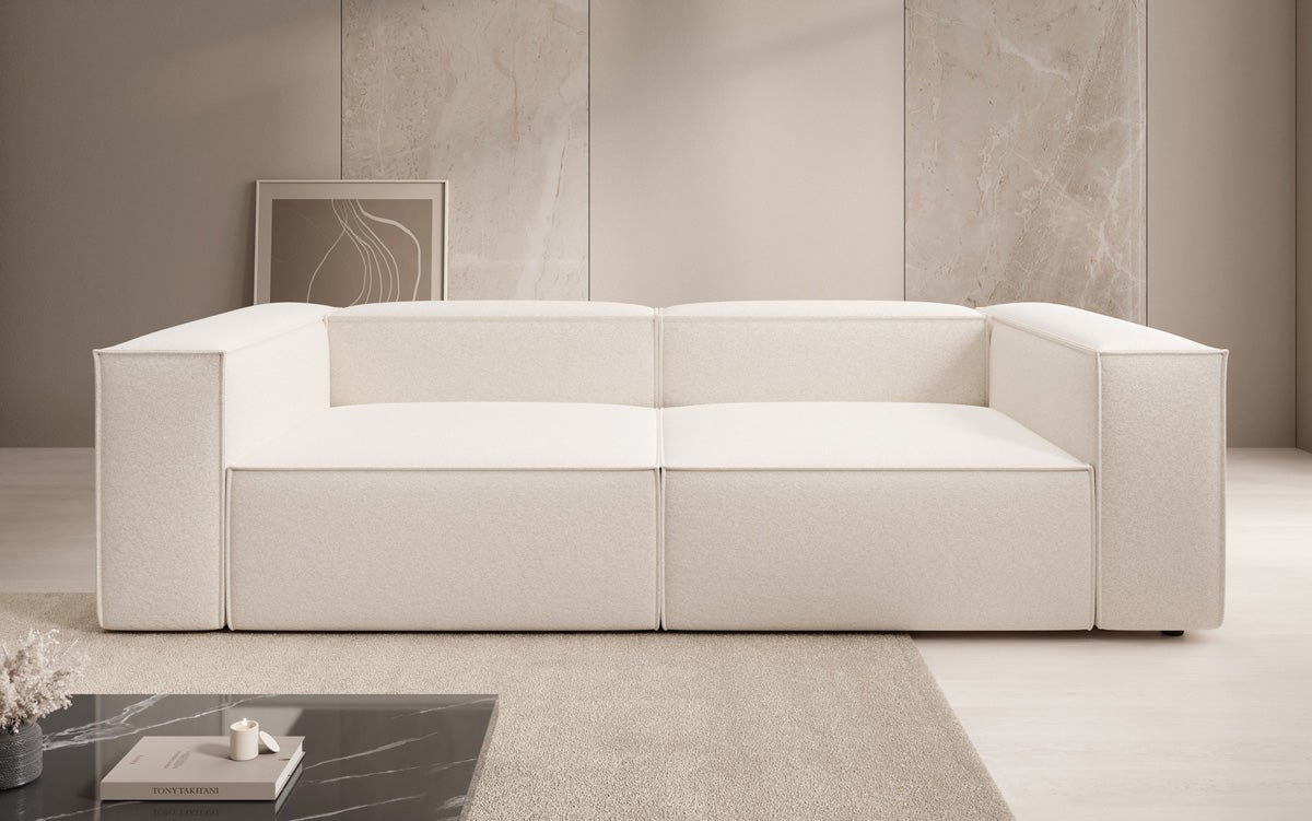 Luxusbetten24 Lesley Designer 3‑Sitzer Sofa Strukturstoff Modern Wohnzimmer