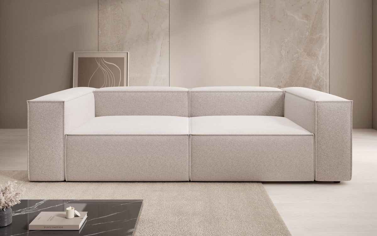 Luxusbetten24 Lesley Designer 3‑Sitzer Sofa Strukturstoff Modern Wohnzimmer