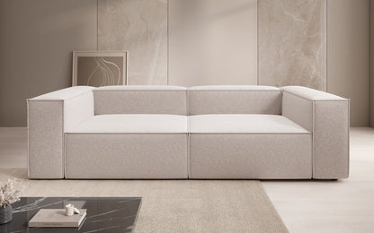 Luxusbetten24 Lesley Designer 3‑Sitzer Sofa Strukturstoff Modern Wohnzimmer