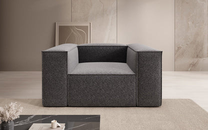 Luxusbetten24 Lesley Designer Sofa‑Sessel aus Strukturstoff für Wohnbereich