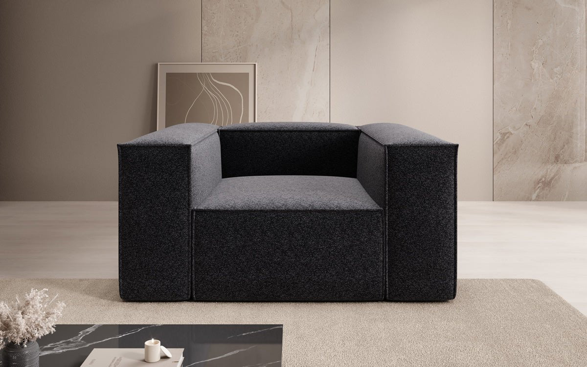 Luxusbetten24 Lesley Designer Sofa‑Sessel aus Strukturstoff für Wohnbereich