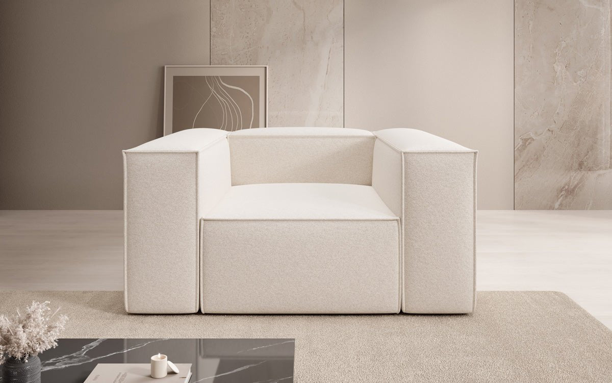 Luxusbetten24 Lesley Designer Sofa‑Sessel aus Strukturstoff für Wohnbereich