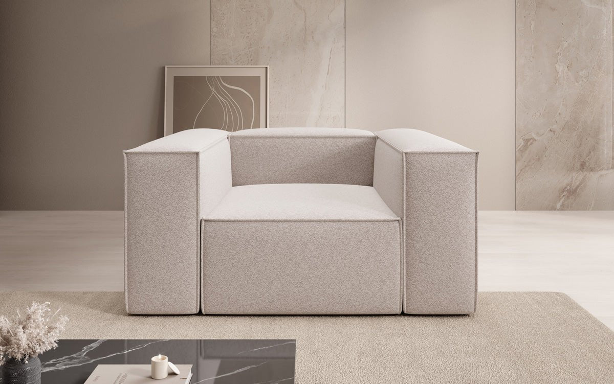 Luxusbetten24 Lesley Designer Sofa‑Sessel aus Strukturstoff für Wohnbereich