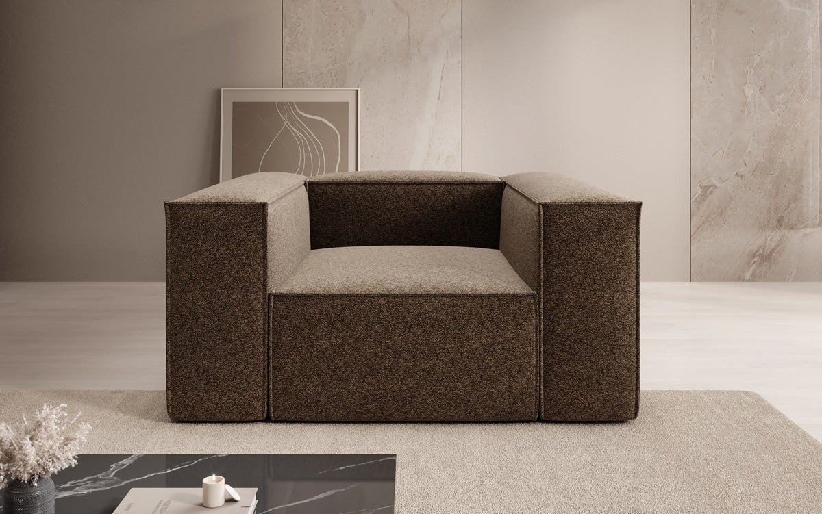 Luxusbetten24 Lesley Designer Sofa‑Sessel aus Strukturstoff für Wohnbereich