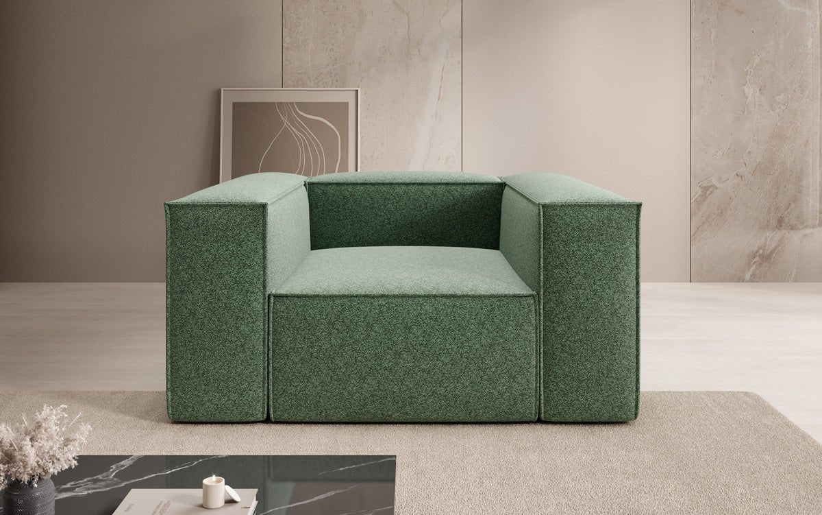 Luxusbetten24 Lesley Designer Sofa‑Sessel aus Strukturstoff für Wohnbereich