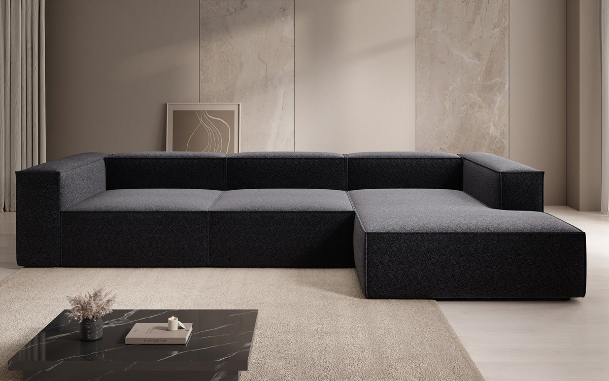 Luxusbetten24 Lesley L Designer Sofa aus Strukturstoff