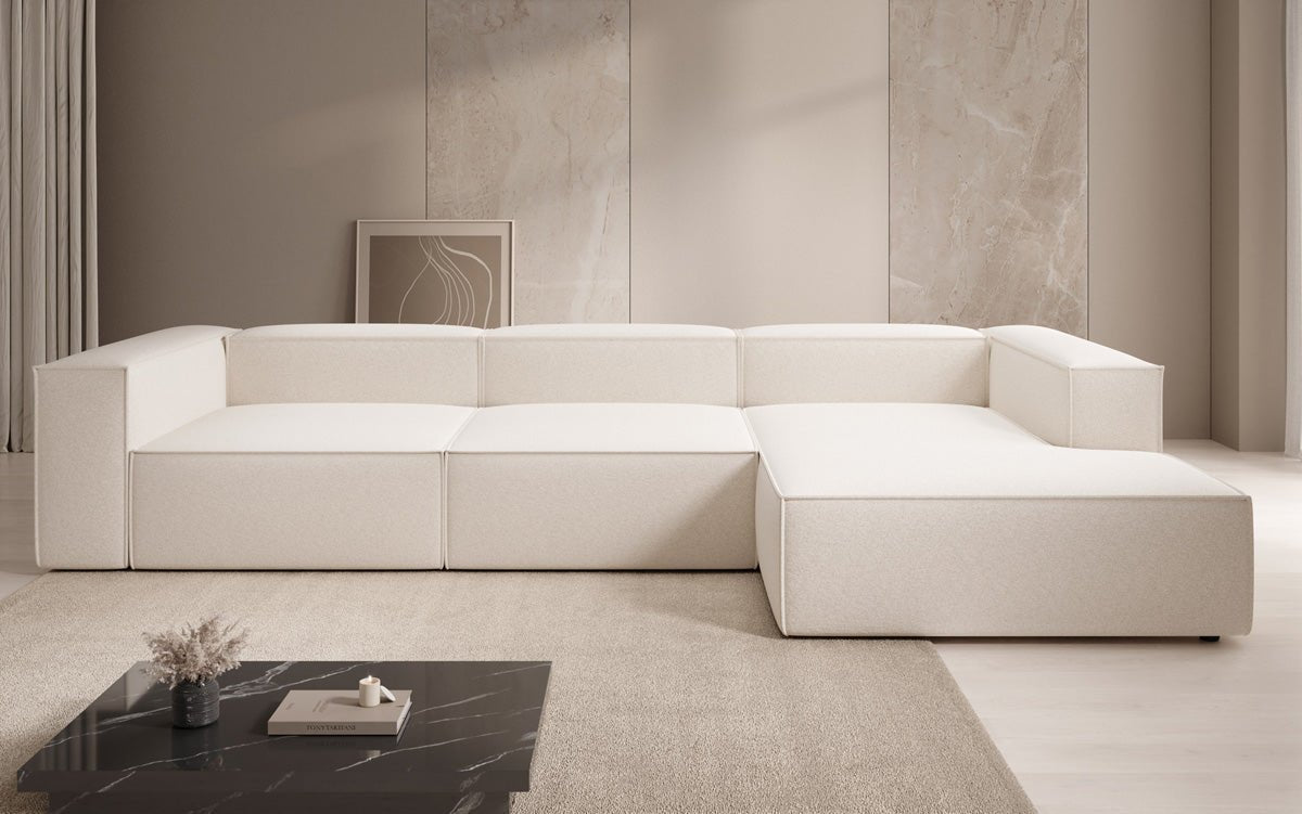 Luxusbetten24 Lesley L Designer Sofa aus Strukturstoff