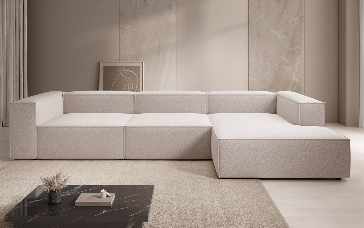 Luxusbetten24 Lesley L Designer Sofa aus Strukturstoff