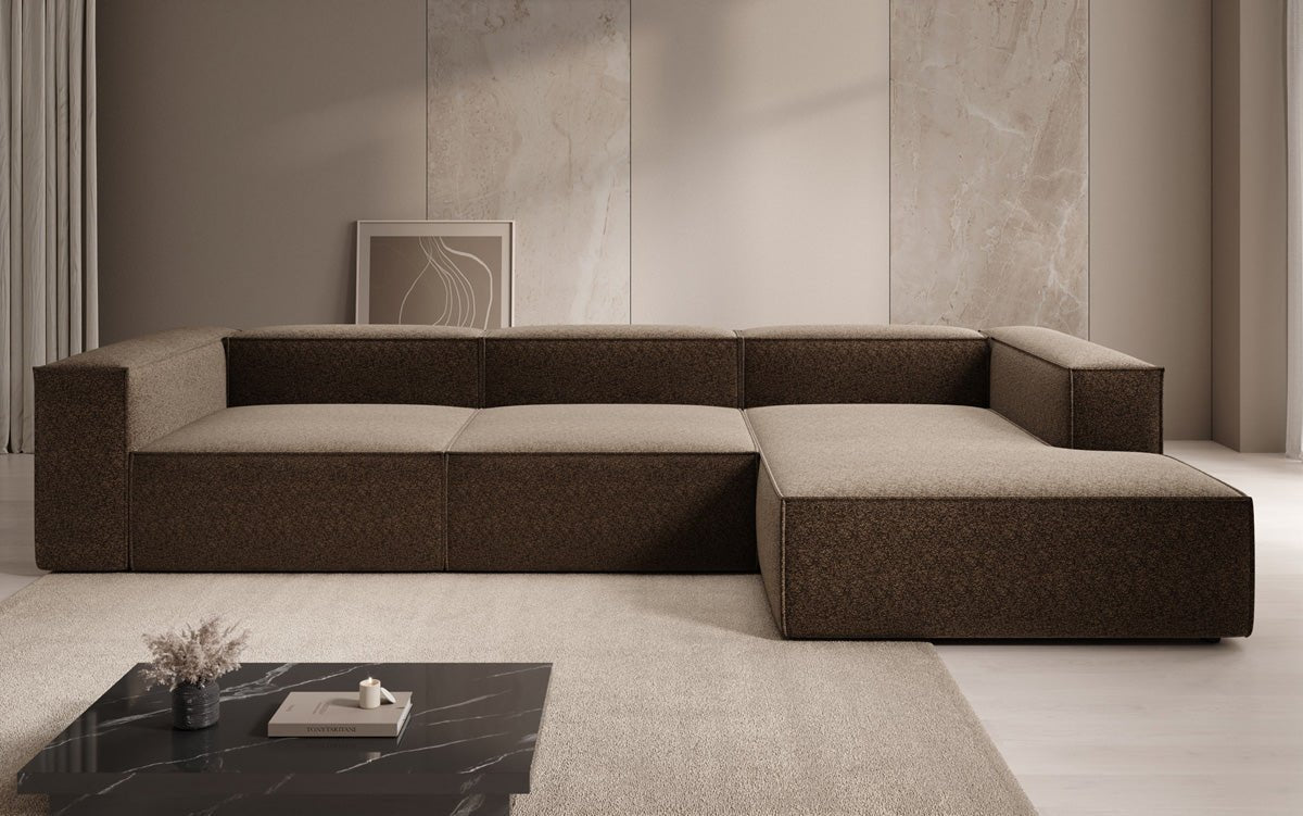 Luxusbetten24 Lesley L Designer Sofa aus Strukturstoff