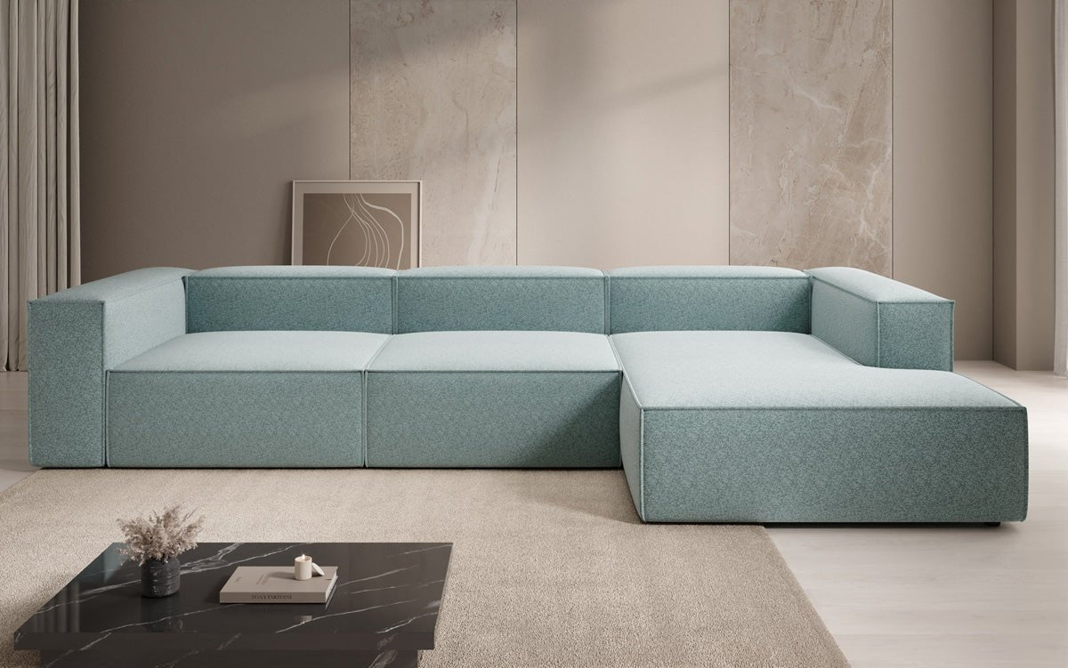 Luxusbetten24 Lesley L Designer Sofa aus Strukturstoff