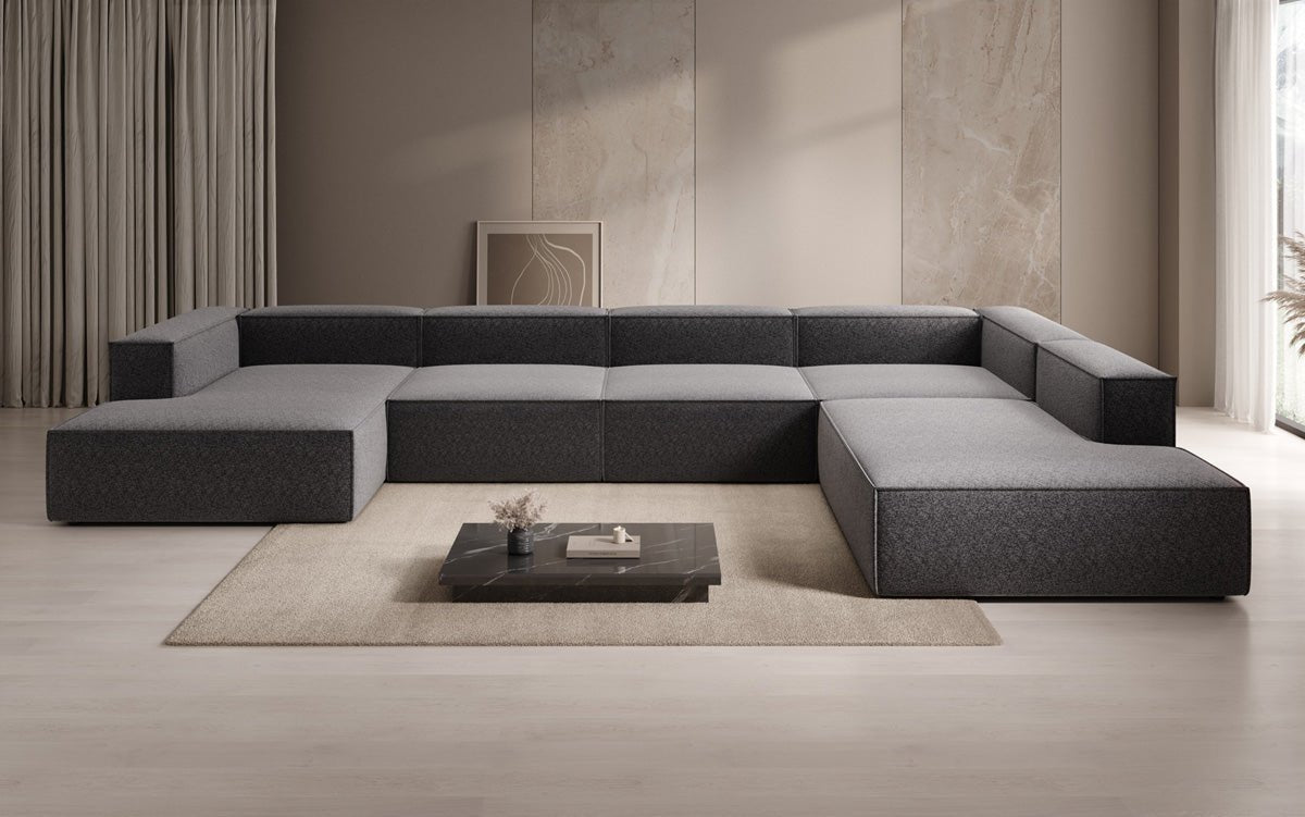 Designer Lesley U XXL Sofa Strukturstoff