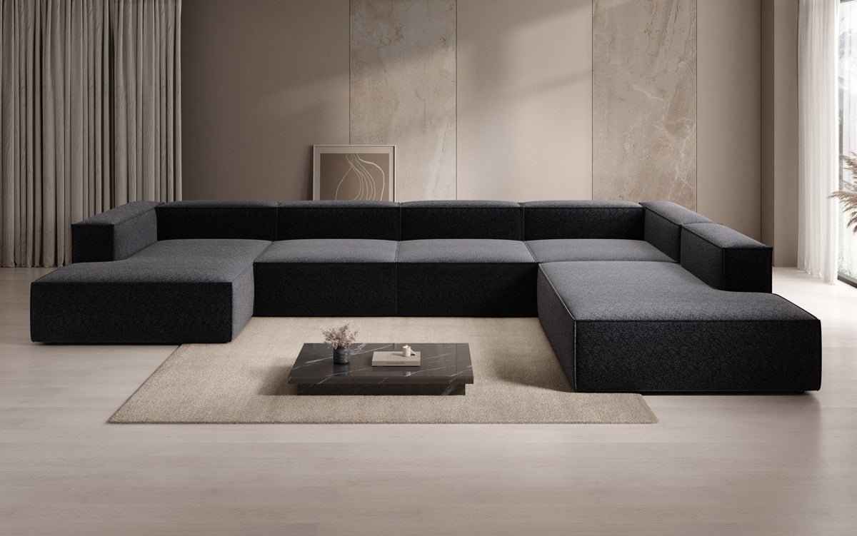 Designer Lesley U XXL Sofa Strukturstoff