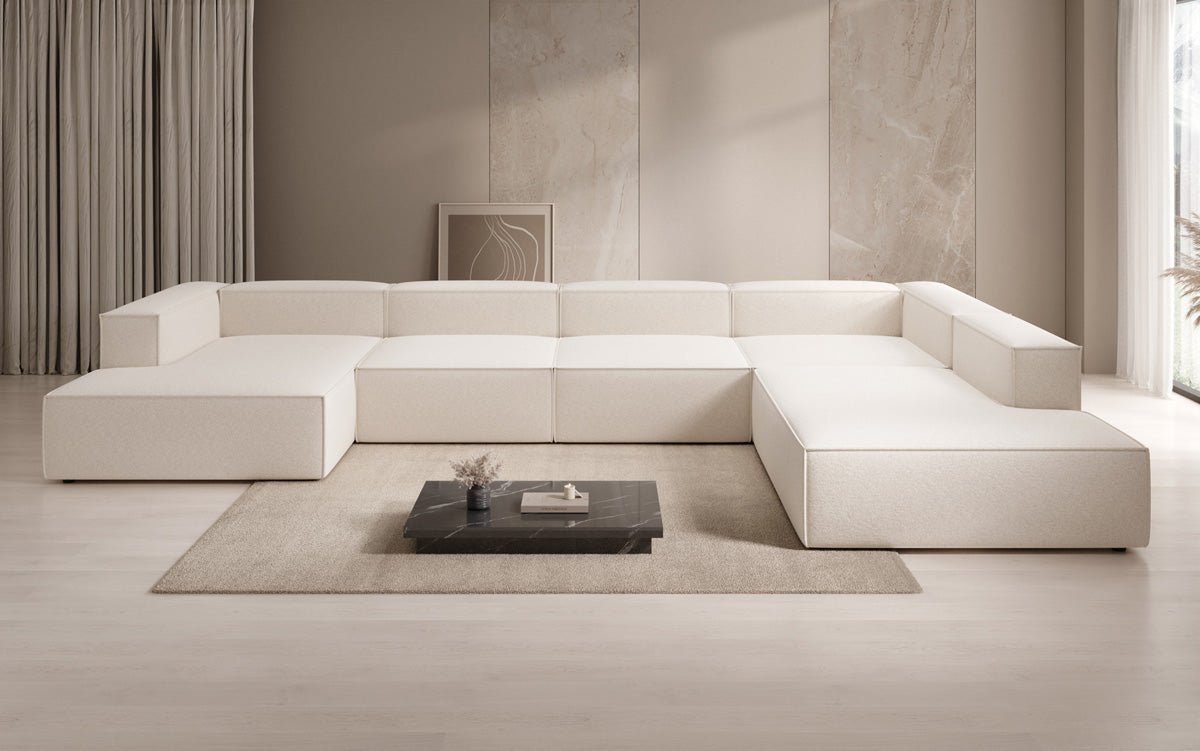 Designer Lesley U XXL Sofa Strukturstoff