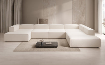 Designer Lesley U XXL Sofa Strukturstoff