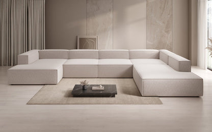Designer Lesley U XXL Sofa Strukturstoff
