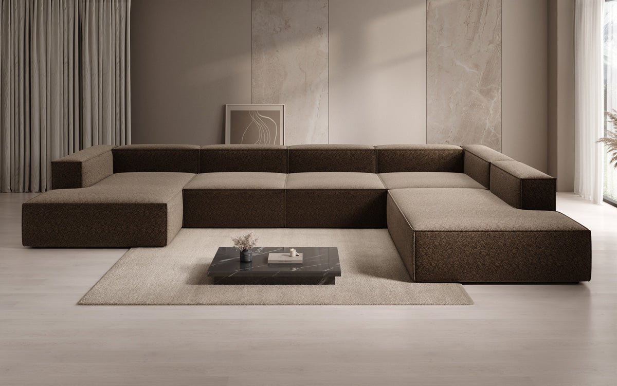 Designer Lesley U XXL Sofa Strukturstoff