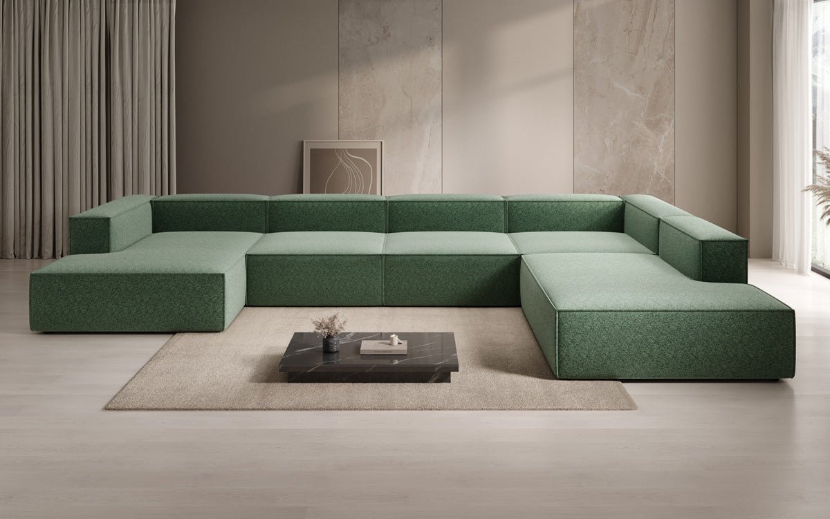 Designer Lesley U XXL Sofa Strukturstoff