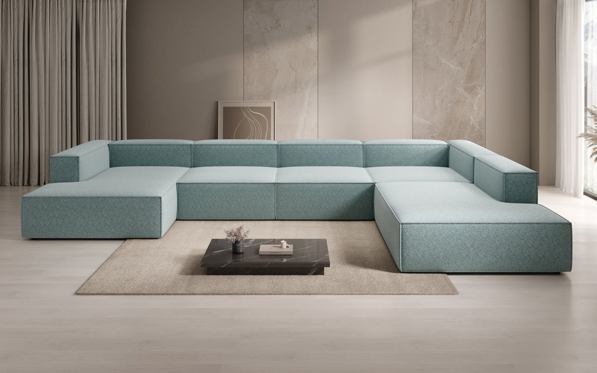 Designer Lesley U XXL Sofa Strukturstoff