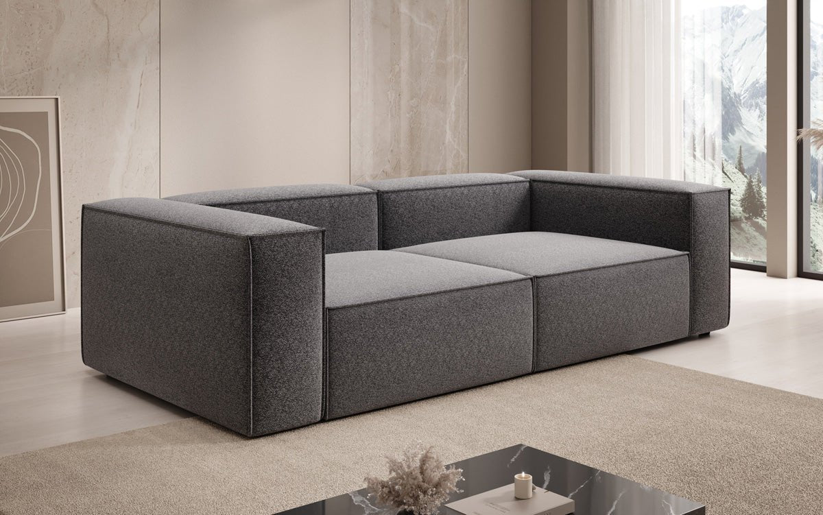 Luxusbetten24 Lesley Designer 3‑Sitzer Sofa Strukturstoff Modern Wohnzimmer