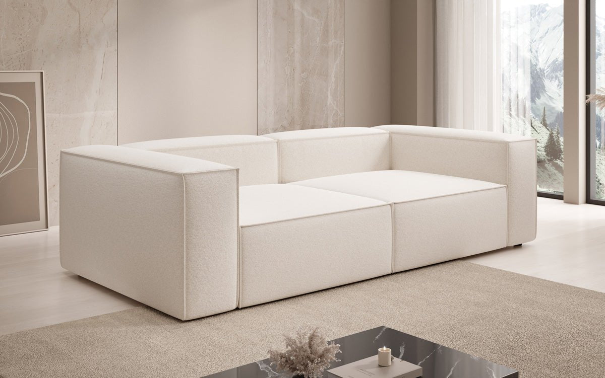 Luxusbetten24 Lesley Designer 3‑Sitzer Sofa Strukturstoff Modern Wohnzimmer