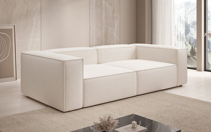 Luxusbetten24 Lesley Designer 3‑Sitzer Sofa Strukturstoff Modern Wohnzimmer