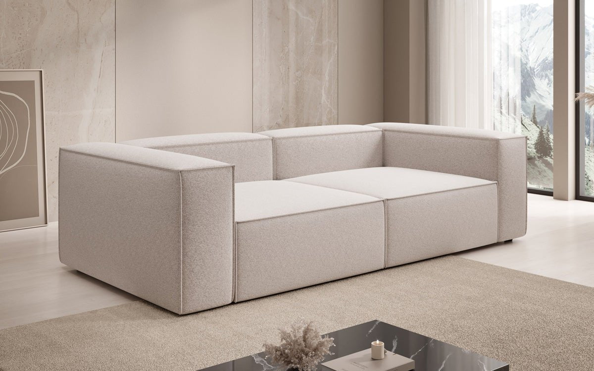 Luxusbetten24 Lesley Designer 3‑Sitzer Sofa Strukturstoff Modern Wohnzimmer