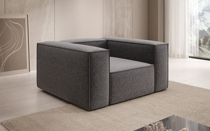 Luxusbetten24 Lesley Designer Sofa‑Sessel aus Strukturstoff für Wohnbereich