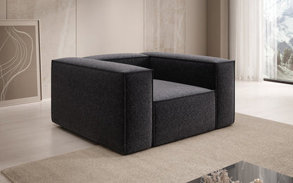 Luxusbetten24 Lesley Designer Sofa‑Sessel aus Strukturstoff für Wohnbereich