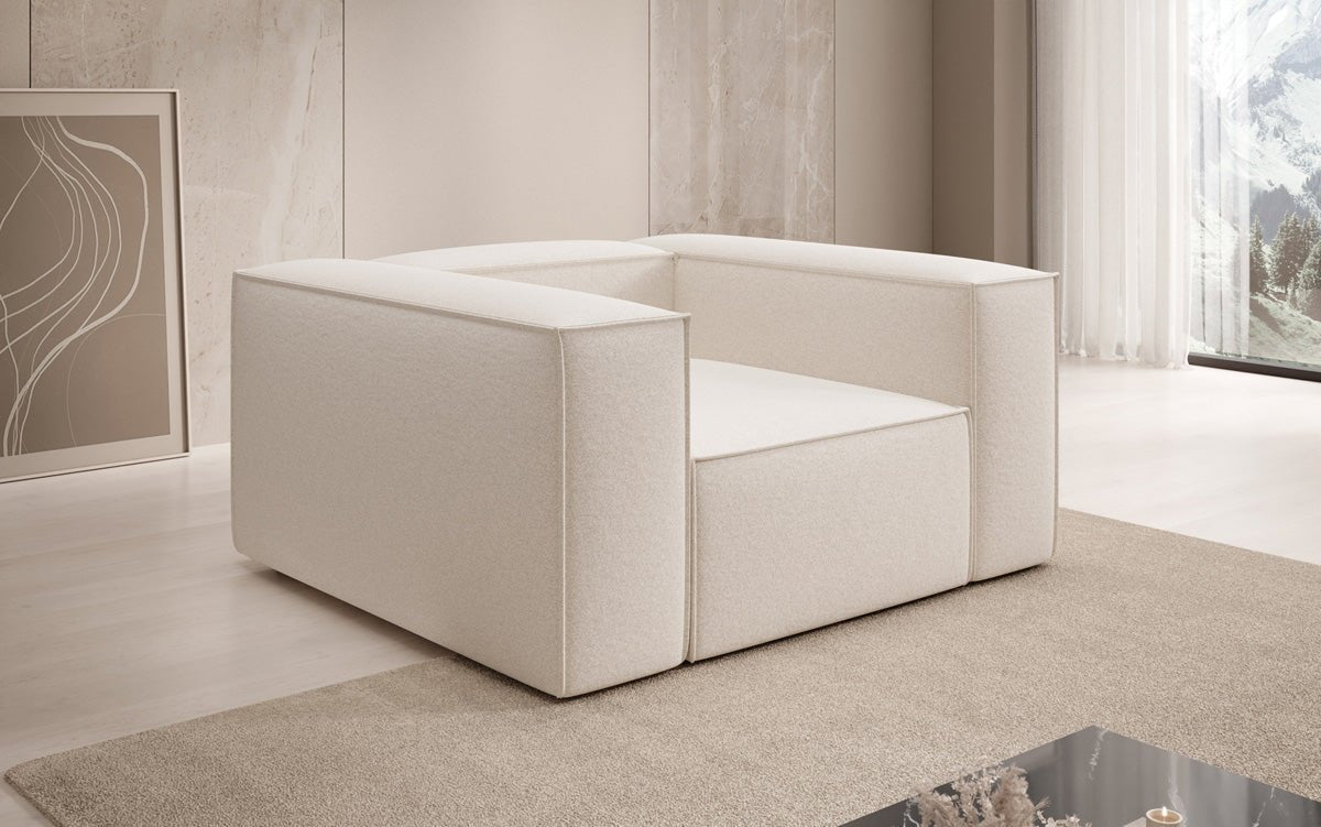 Luxusbetten24 Lesley Designer Sofa‑Sessel aus Strukturstoff für Wohnbereich