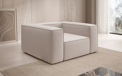 Luxusbetten24 Lesley Designer Sofa‑Sessel aus Strukturstoff für Wohnbereich