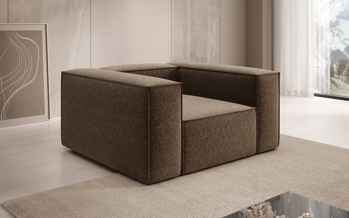 Luxusbetten24 Lesley Designer Sofa‑Sessel aus Strukturstoff für Wohnbereich