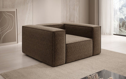 Luxusbetten24 Lesley Designer Sofa‑Sessel aus Strukturstoff für Wohnbereich