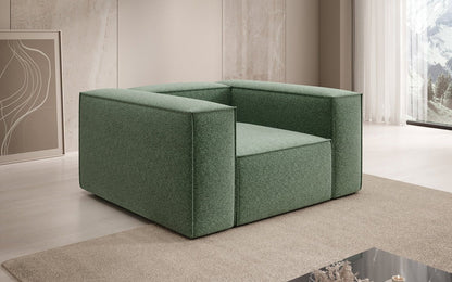 Luxusbetten24 Lesley Designer Sofa‑Sessel aus Strukturstoff für Wohnbereich