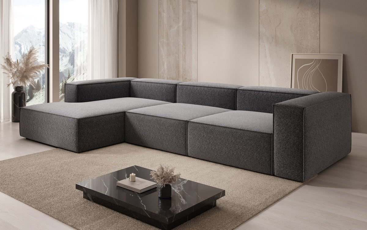 Luxusbetten24 Lesley L Designer Sofa aus Strukturstoff