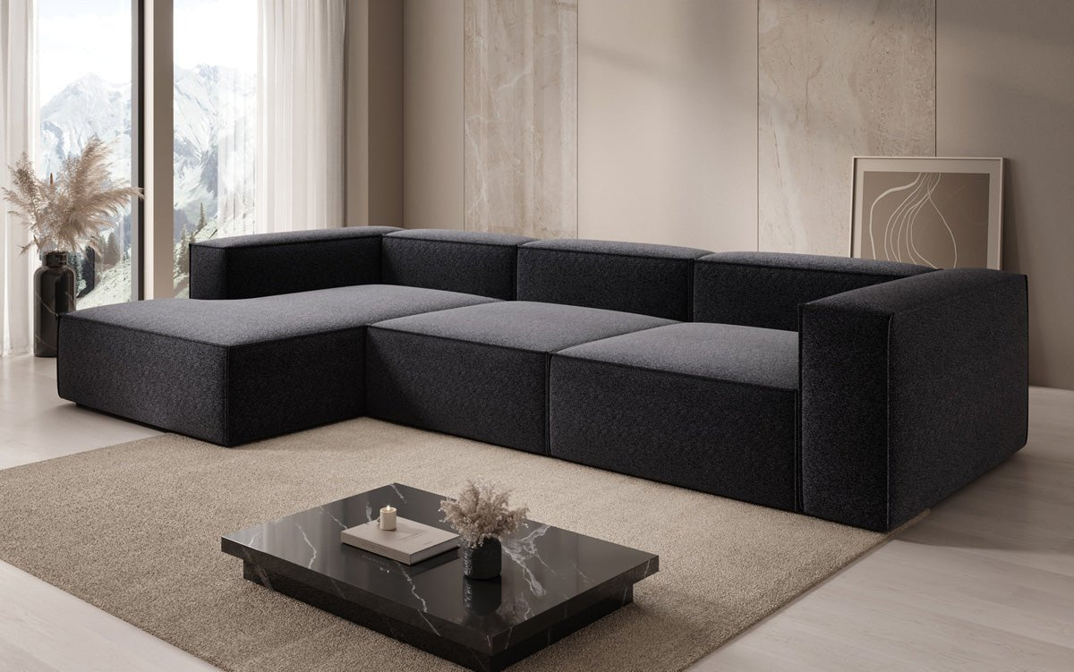 Luxusbetten24 Lesley L Designer Sofa aus Strukturstoff
