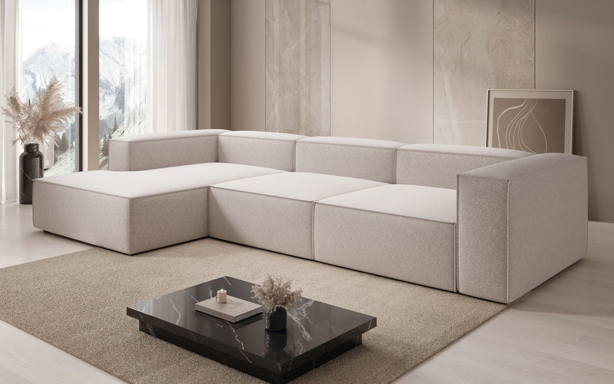 Luxusbetten24 Lesley L Designer Sofa aus Strukturstoff