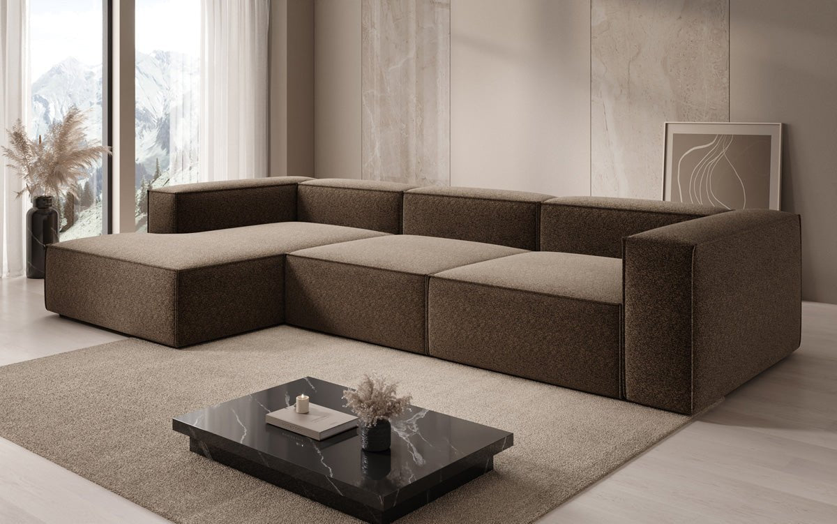 Luxusbetten24 Lesley L Designer Sofa aus Strukturstoff