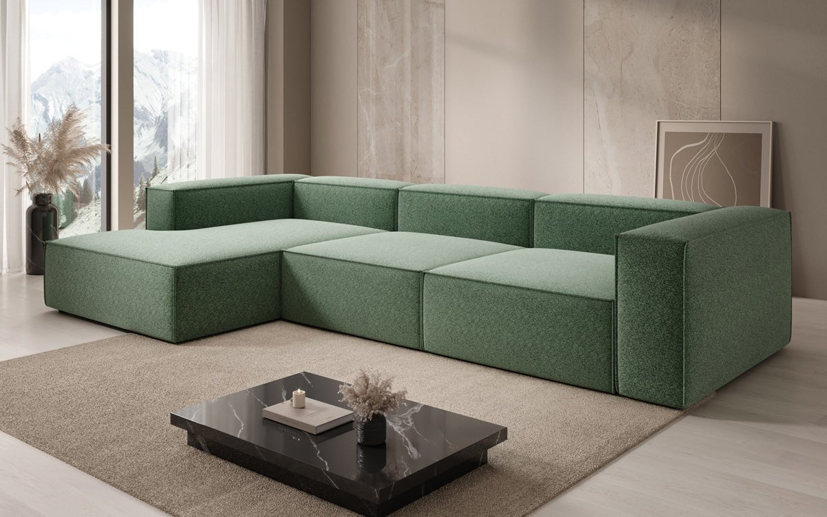 Luxusbetten24 Lesley L Designer Sofa aus Strukturstoff
