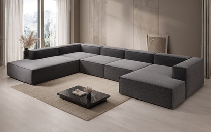 Designer Lesley U XXL Sofa Strukturstoff