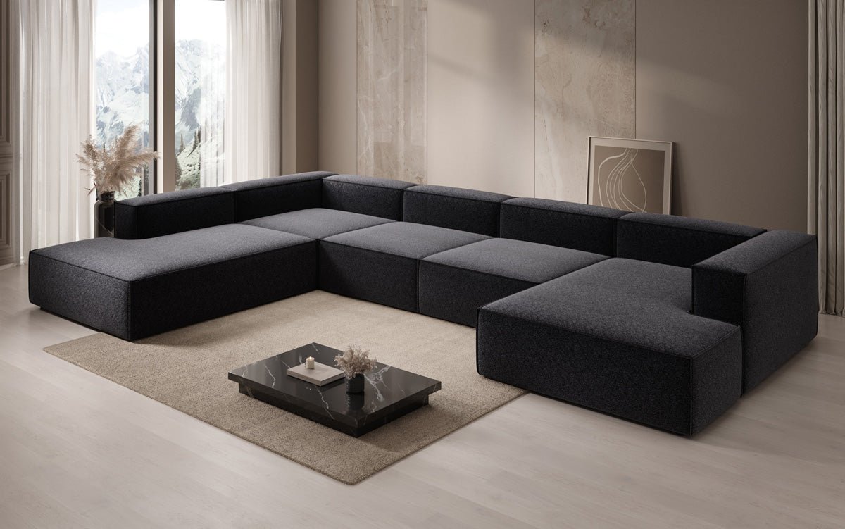 Designer Lesley U XXL Sofa Strukturstoff