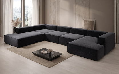 Designer Lesley U XXL Sofa Strukturstoff