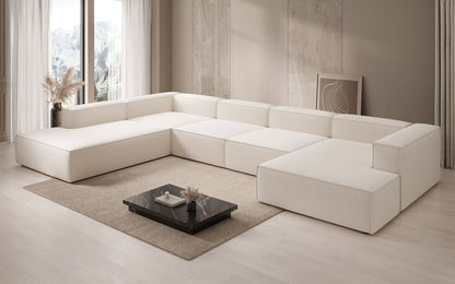 Designer Lesley U XXL Sofa Strukturstoff