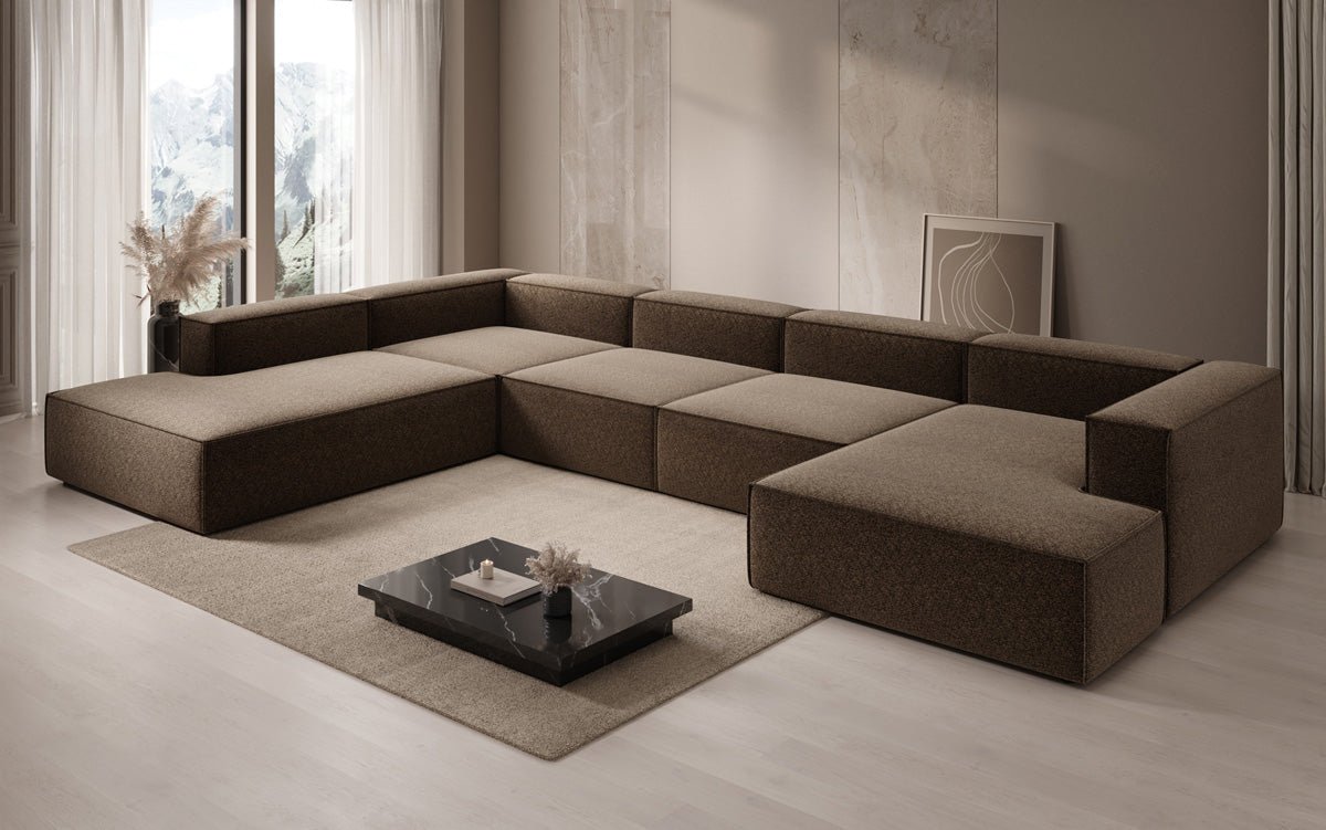 Designer Lesley U XXL Sofa Strukturstoff