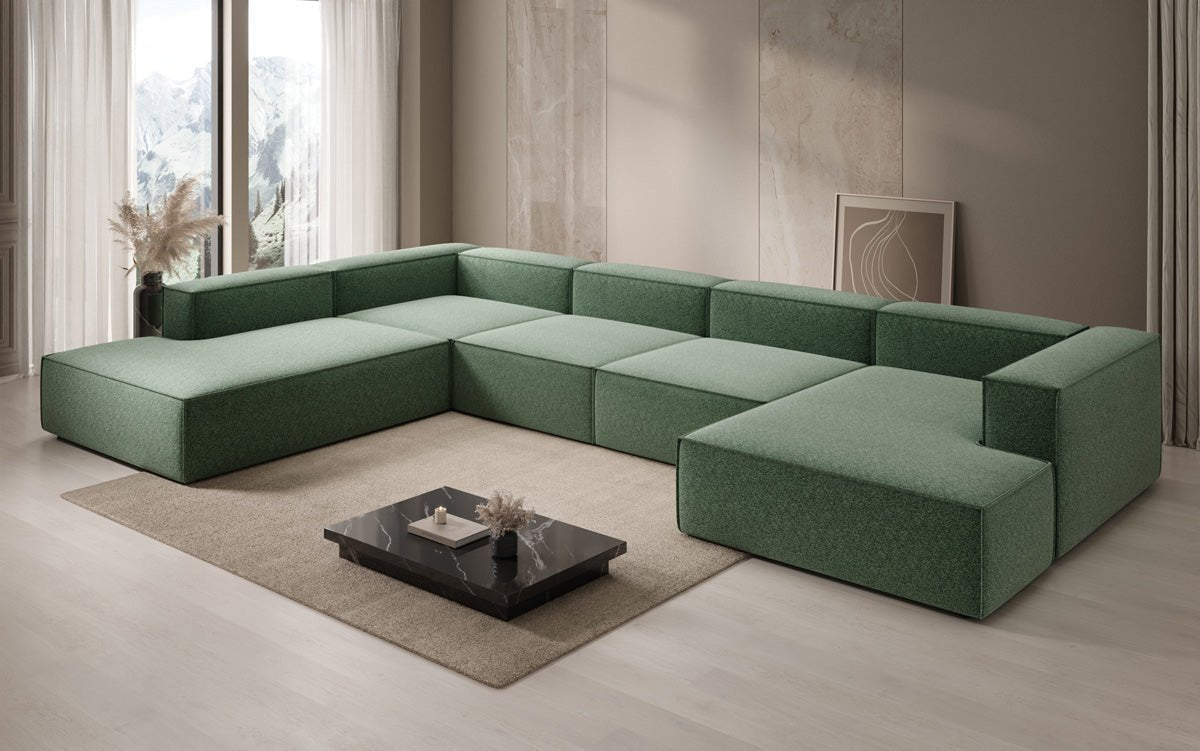 Designer Lesley U XXL Sofa Strukturstoff